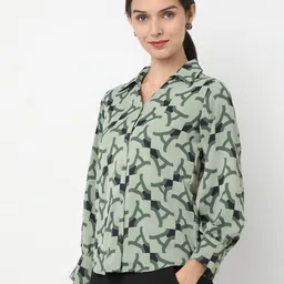 not so pink Women Geometric Print Relaxed Fit Shirt image 3