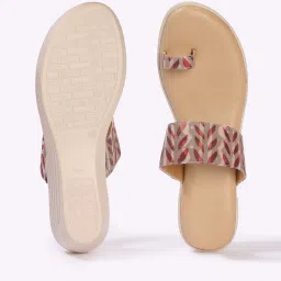 indie picks Handcrafted Toe-Ring Sandals with Block Print Strap image 3