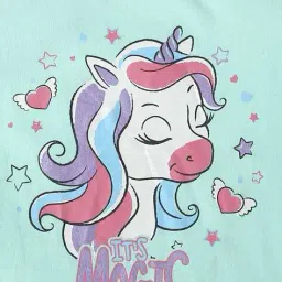 yousta Girls Unicorn Print Regular Fit Crew-Neck T-Shirt image 3