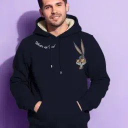 buda jeans co Men Regular Fit Typographic Hoodie image 3