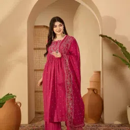 gulmohar jaipur Women Polka-dot Flared Kurta Set image 3