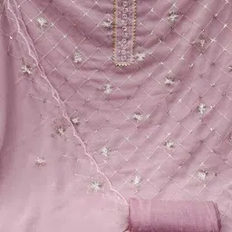 svaraa Women Embroidered 3-Piece Unstitched Dress Material image 3