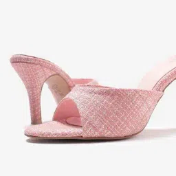 pair-ie tales Women Open-Toe Stilettos with Stitch Detail image 3