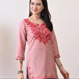 akshatani fashion Women Embroidered Round-Neck Straight Kurti image 3