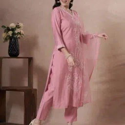 fashor Embroidery Straight Kurta Set image 3