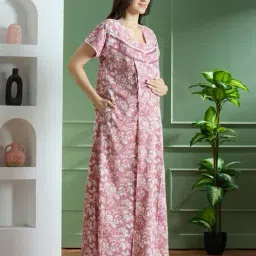 nightspree Women Floral Print Maternity Nightgown image 3