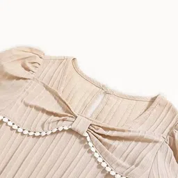 harivar Girls Fit & Flare Dress with Lace Detail image 3