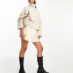 asos design Super Soft Co-Ord Roll Neck Cardigan with Cuff image 3