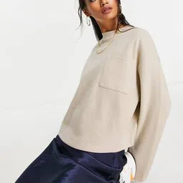 asos design Super Soft Oversized Jumper with Patch Pocket image 3