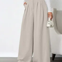 leriya fashion Women High-Rise Relaxed Fit Trousers image 3