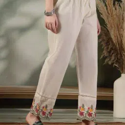 clora creation Women Embroidered Palazzos with Elasticated Waistband image 3