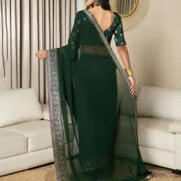 saree mall Women Woven Saree with Contrast Border image 3