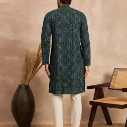 swagg india Men Embroidered Regular Fit Long Kurta image 3