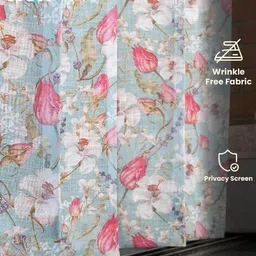 urban space Pack of 2 Floral Print Sheer Window Curtains image 3