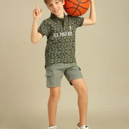 u.s. polo assn. Boys Graphic Print Regular Fit Polo T-Shirt image 3