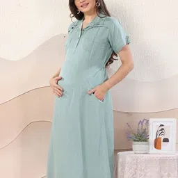 easy mom Women Collar Neck Medium Nightshirt image 3