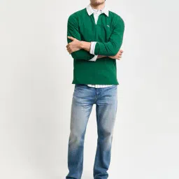 gant Men Regular Fit Polo T-Shirt with Full Sleeves image 3