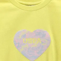u.s. polo assn. Girls Marbling Heart Logo Print Regular Fit Round-Neck T-Shirt image 3