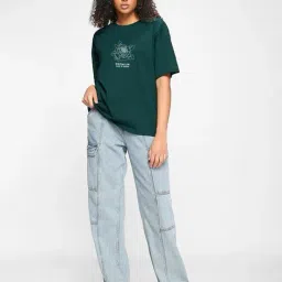 togs & terre Women Printed Loose Fit Round-Neck T-Shirt image 3