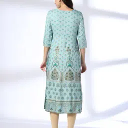 avaasa mixnmatch trends select Women Floral Print Round-Neck A-Line Kurta image 3
