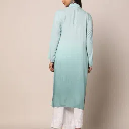 indie picks Women Hand Embroidered Lucknowi Chikankari Kurta image 3