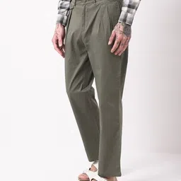 british club Men Double-Pleated Straight Fit Trousers image 3