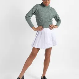 campus sutra Women High-Neck Cardigan with Full Sleeves image 3