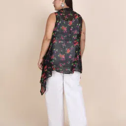 curve by kassually Women Floral Print Relaxed Fit Shrug image 3