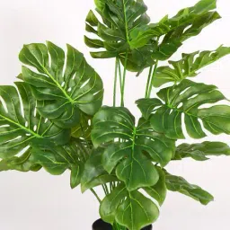 arick decor Artificial Miniature Monstera Floor Plant with Big Leaves & Pot image 3