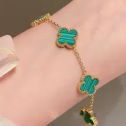 v fashion jewellery Women Link Bracelet with Floral Charms image 3