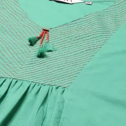 biba Women Printed Kalidar A-Line Kurta with Pants & Dupatta image 3