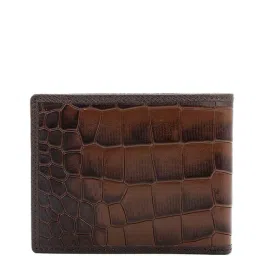 da milano Men Logo Applique Bi-Fold Wallet with Stitch Detail image 3