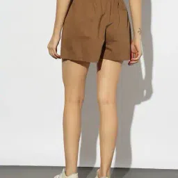 proearth by azorte Women Linen Blend Tie-Up Shorts image 3