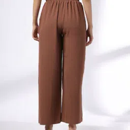 fig Women Relaxed Fit Palazzos with Semi-Elasticated Waist image 3