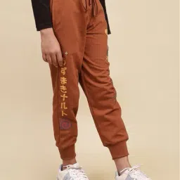 kidsville Boys Graphic Print Joggers with Drawstring Waist image 3