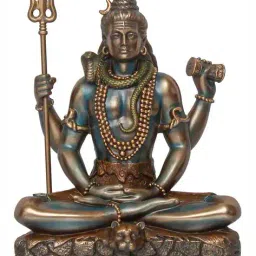 ecraftindia Lord Shiva Padmasana Decorative Figurine image 3