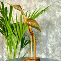 sowpeace Wooden Carved Flamingo Sculpture image 3