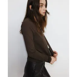 h&m Women Regular Fit Zip Front Closure Hoodie image 3