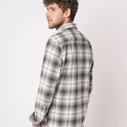 vastrado Men Checked Slim Fit Shirt with Spread Collar image 3