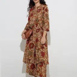 r r brothers Women Floral Print A-Line Kurta & Palazzos Set image 3