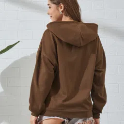 Shein Drop Shoulder Graphic Chest Print Hoodie With Pocket image 3