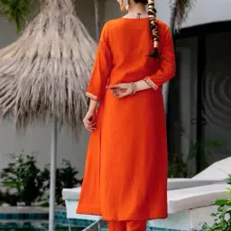 nyrika Women Embroidered Flared Kurta Set image 3