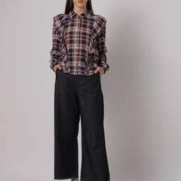 buda jeans co Checked Shirt with Ruffle Accent image 3