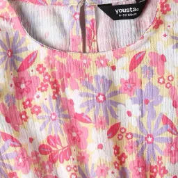 yousta Girls Floral Print Fit & Flare Dress image 3