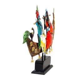 handicrafts paradise Radha Krishna Sitting on Boat Showpiece image 3