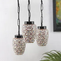 devansh Cluster Mosaic Glass Hanging Lamp image 3
