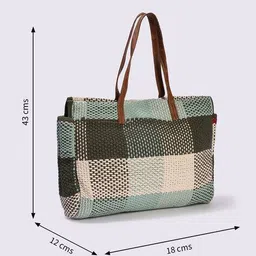 avaasa Women Checked Tote Bag image 3