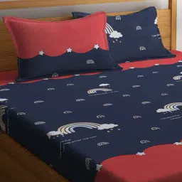 soknack Graphic Print Queen Bedsheet with Pillow Covers image 3