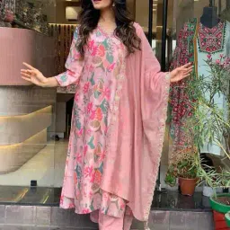 svaraa Women Floral Print Straight Kurta Set image 3