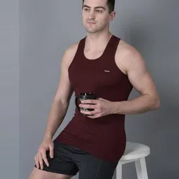 dollar bigboss Men Combed Cotton Vest with Brand Print image 3